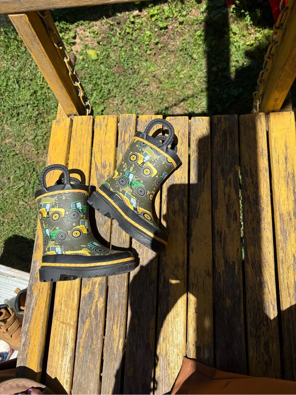 Western Chief Kids' Green & Yellow Tractor Rain Boots